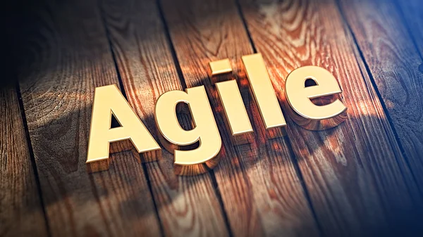 Firman Agile pada papan kayu — Stok Foto