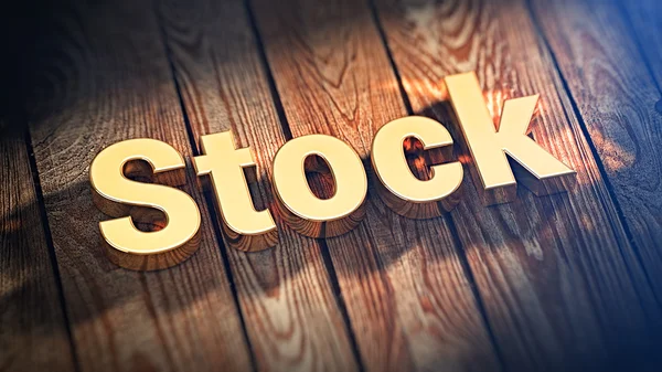 Word Stock on wood planks — Stock Photo, Image