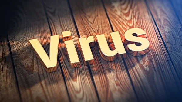 Virus Word sur planches de bois — Photo
