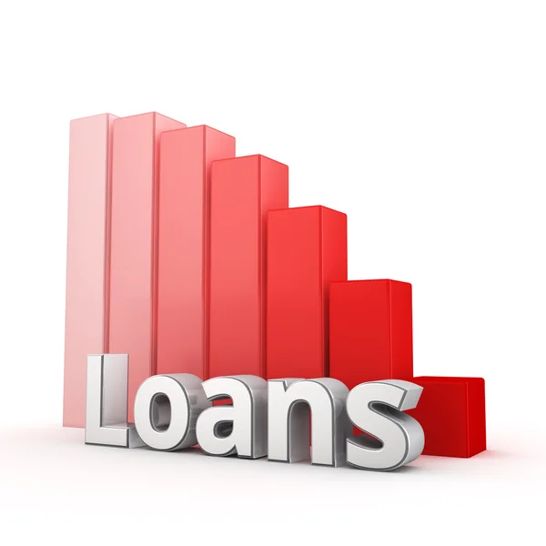 Loans falling graph — Stock Photo, Image