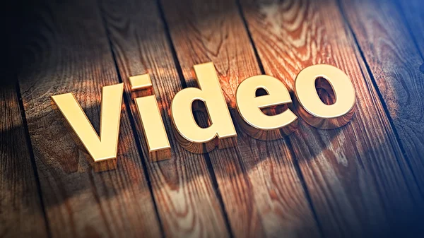 Word Video on wood planks — Stock Photo, Image