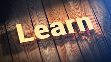 Kelime öğrenmek ahşap plakalar üzerinde