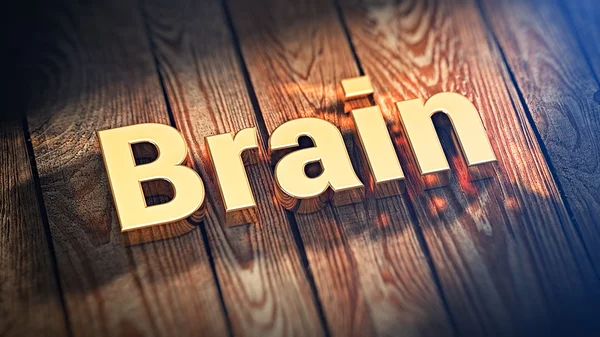 Слово Мозг на деревянных досках — стоковое фото
