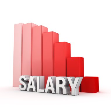 Salary is fallling down clipart