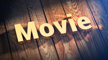 Ahşap plakalar üzerinde film kelimesini