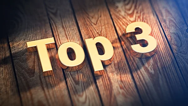 Top 3 woord op houten planken — Stockfoto