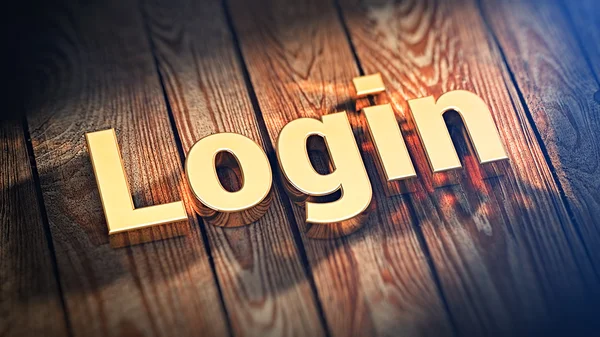 Word Login on wood planks — Stock Photo, Image