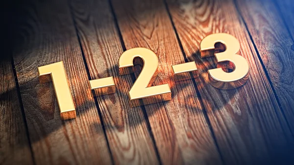 Digits 1-2-3 on wood planks — Stock Photo, Image