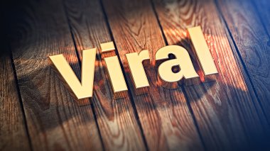 Kelime Viral ahşap plakalar üzerinde