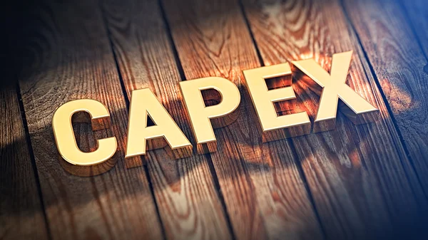 Слово CAPEX на дерев'яних дошках — стокове фото
