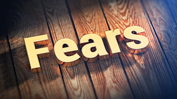 Word Fears on wood planks — Stock Photo, Image