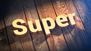 Ahşap plakalar üzerinde kelime süper
