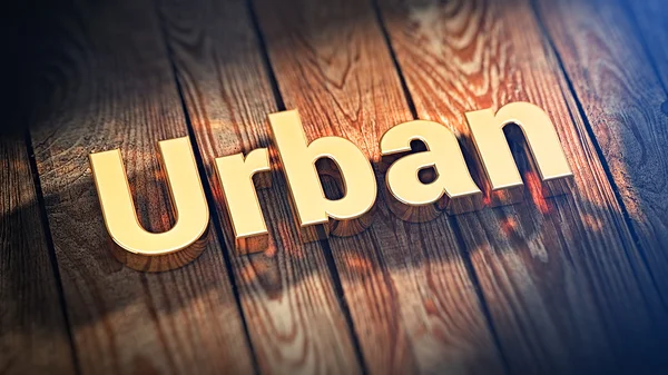 Word Urban on wood planks