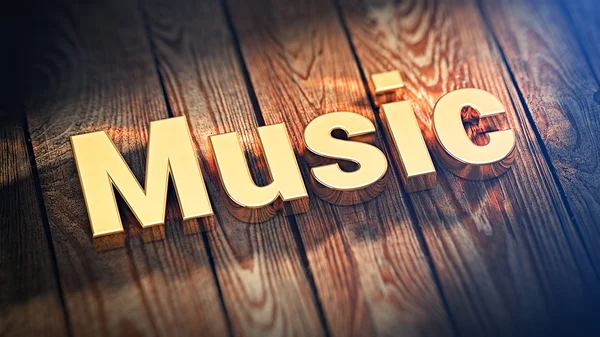 Word Music on wood planks — Stock Photo, Image