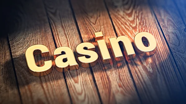 Word Casino ahşap plakalar üzerinde — Stok fotoğraf