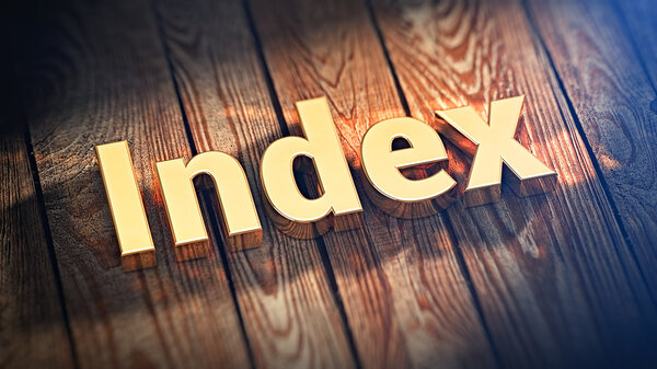 Word Index on wood planks