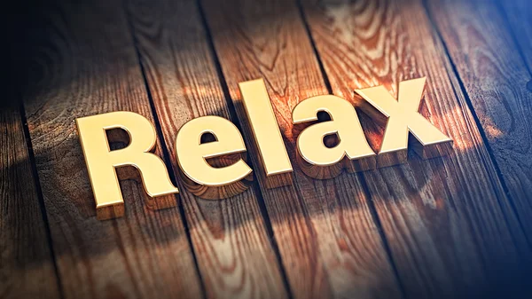 Word Relax ahşap plakalar üzerinde — Stok fotoğraf