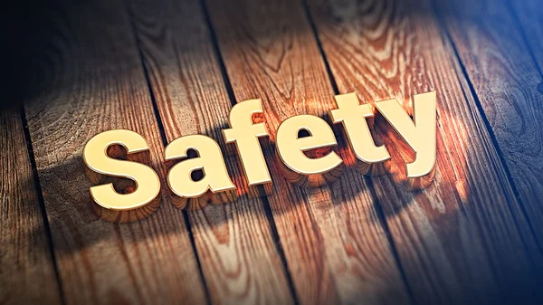 Word Safety pe scânduri de lemn — Fotografie, imagine de stoc