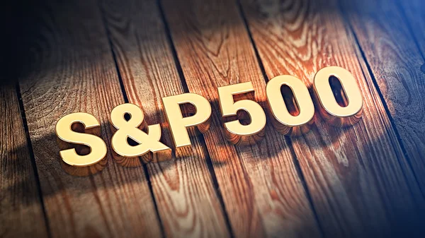 Szó S & P500 a fa deszka — Stock Fotó