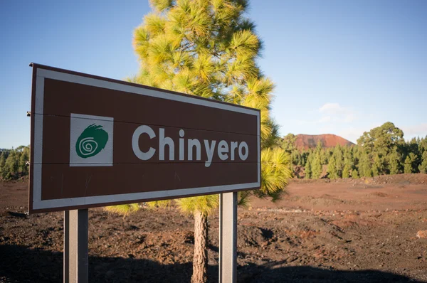 Chinyero volcano road sign — Stock Photo, Image