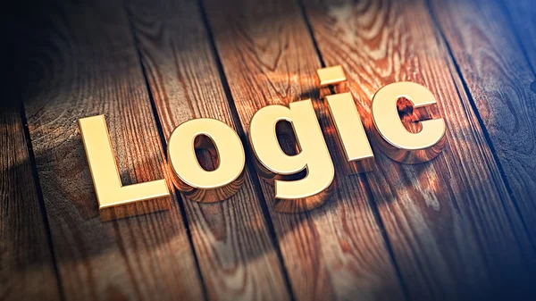 Word Logic on wood planks — Stock Photo, Image