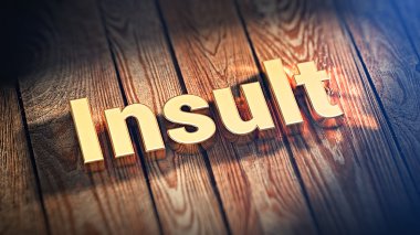 Word hakaret ahşap plakalar üzerinde