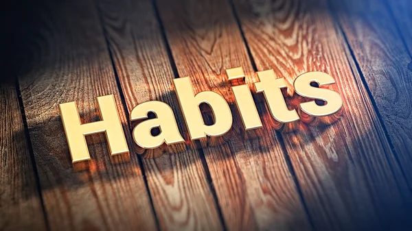 Word Habits on wood planks — Stock Photo, Image