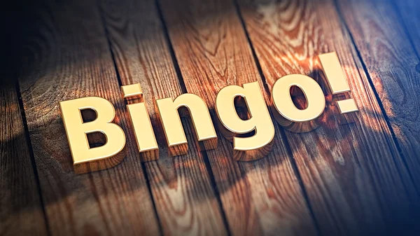 Palabra Bingo en tablones de madera — Foto de Stock