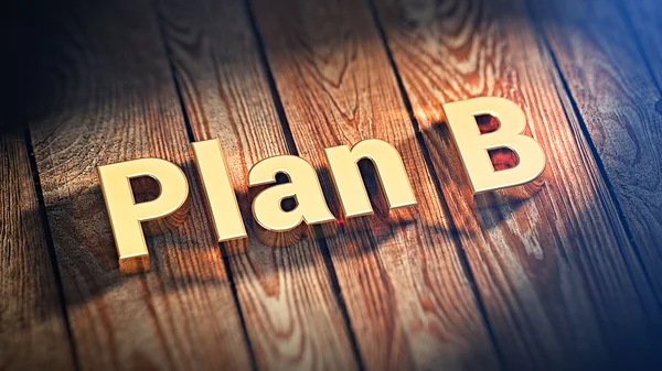 Word Plan B on wood planks — Stock Photo, Image