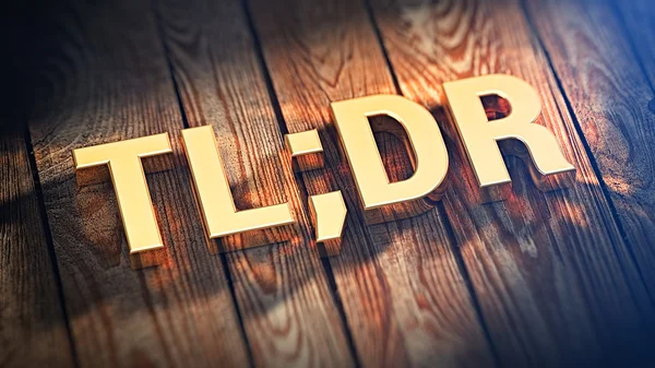 Word TL;DR on wood planks — Stock Photo, Image