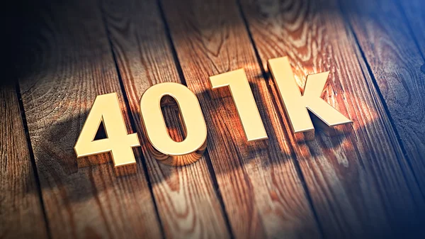 Kata 401k di papan kayu — Stok Foto