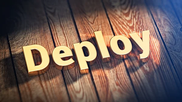 Word Deploy on wood planks