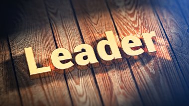 Word lideri ahşap plakalar üzerinde