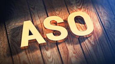 Acronym ASO on wood planks clipart