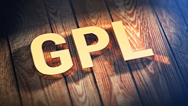 Acrónimo GPL em pranchas de madeira — Fotografia de Stock