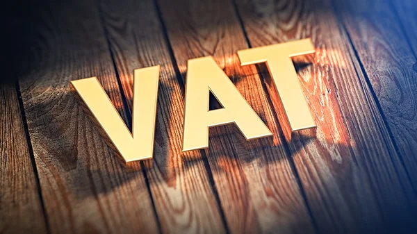 Acronym VAT on wood planks — Stock Photo, Image