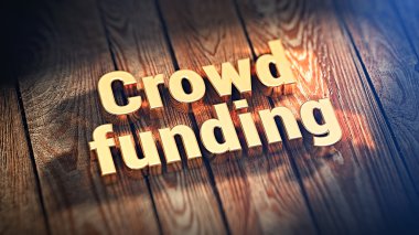 Ahşap plakalar üzerinde kelime Crowdfunding