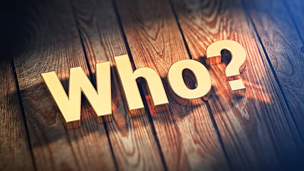 Question Who on wood planks — Stock Photo, Image