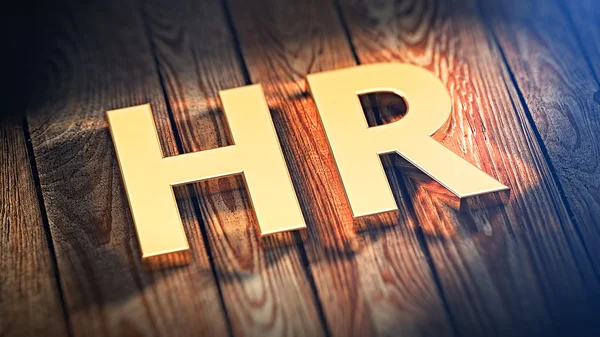 Acronym HR on wood planks — Stock Photo, Image