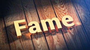 Word Fame on wood planks clipart