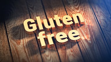 İfade Gluten ücretsiz ahşap plakalar üzerinde