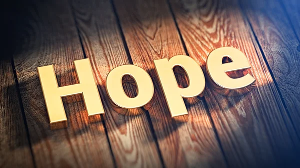 Word Hope on wood planks — Stock Photo, Image