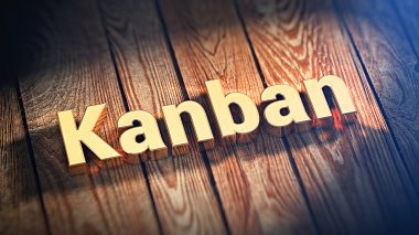 Ahşap plakalar üzerinde kelime Kanban