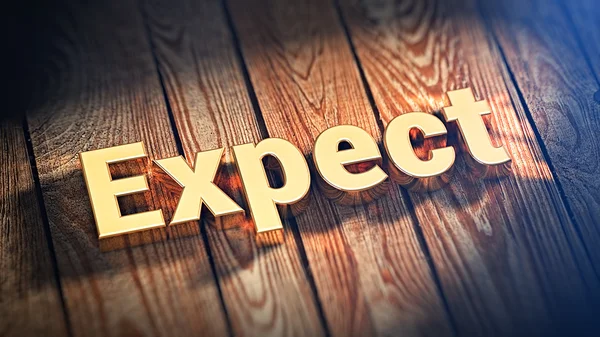 Word Expect on wood planks — Stock Photo, Image