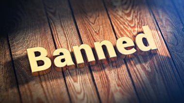 Kelime yasaklı ahşap plakalar üzerinde