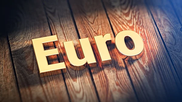 Word Euro on wood planks — Stock Photo, Image