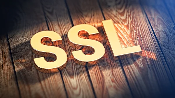 首字母缩略词 Ssl 在木板上 — 图库照片