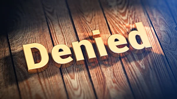 Word Denied on wood planks — Stock Photo, Image