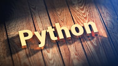 Word Python ahşap plakalar üzerinde