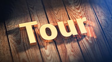 Word Tour ahşap plakalar üzerinde